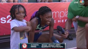 Like Allyson Felix, Quanera Hayes is mom and track star